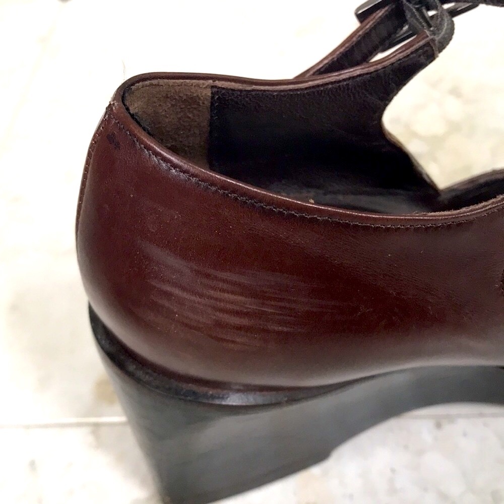 Vintage Mid-1990s Joan & David Brown Leather Wedges Size 6. - Picture 12 of 14
